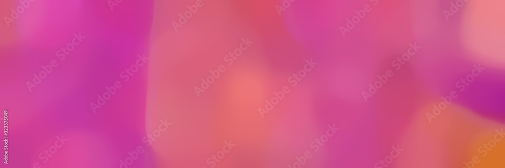 smooth horizontal header background bokeh graphic with mulberry , pale violet red and bronze colors and space for text or image