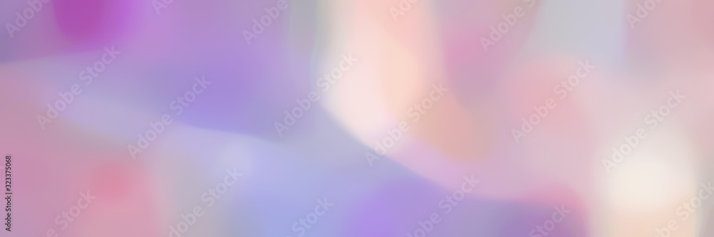 blurred bokeh iridescent horizontal banner background bokeh graphic with pastel violet, antique white and baby pink colors space for text or image