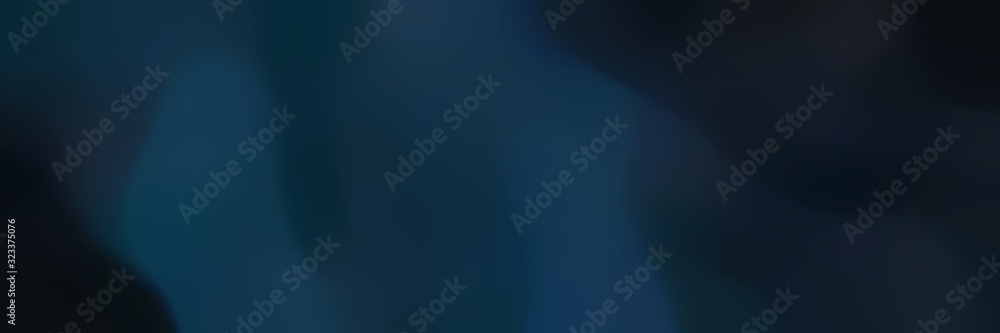 blurred bokeh horizontal card background graphic with very dark blue and black colors and space for text