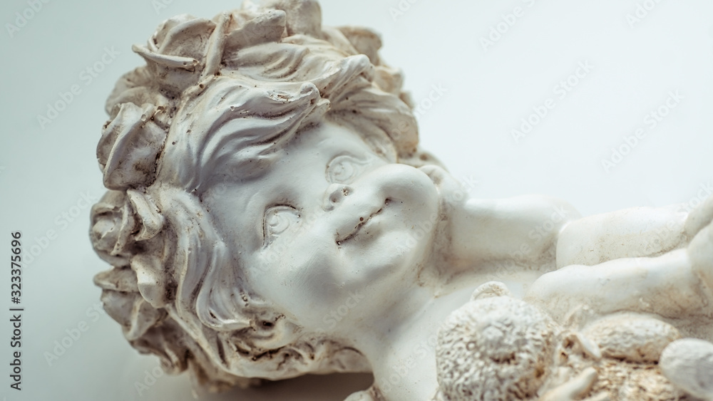Naklejka premium Angel with wings isolated on the white background