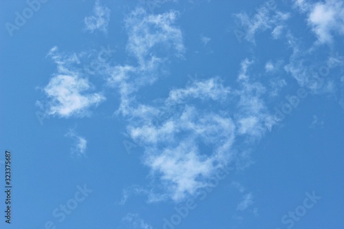 Beautiful blue sky  clouds summer sunny day