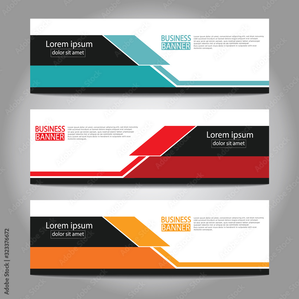 Naklejka premium Vector abstract design web banner template. Web Design Elements - Header Design. Abstract geometric web banner template on grey background.Modern banner.