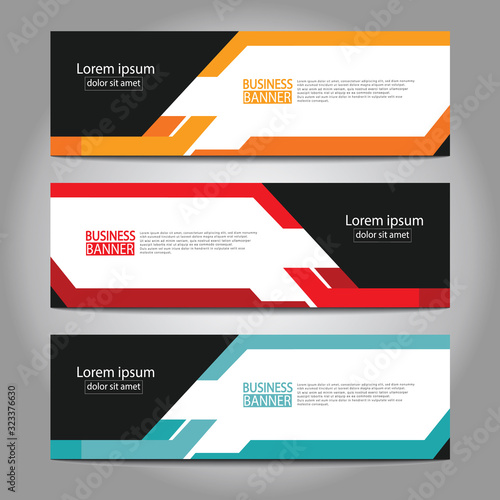 Vector abstract design web banner template. Web Design Elements - Header Design. Abstract geometric web banner template on grey background.Modern banner.