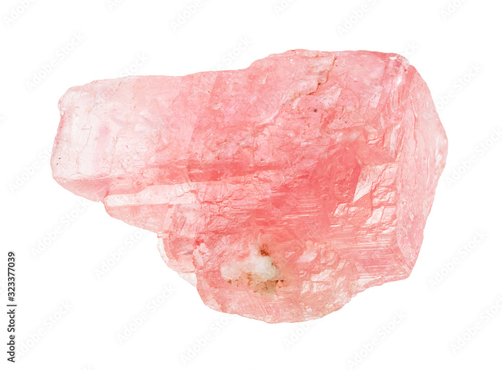 unpolished crystal of rhodochrosite stone cutout unpolished crystal of rhodochrosite stone cutout
