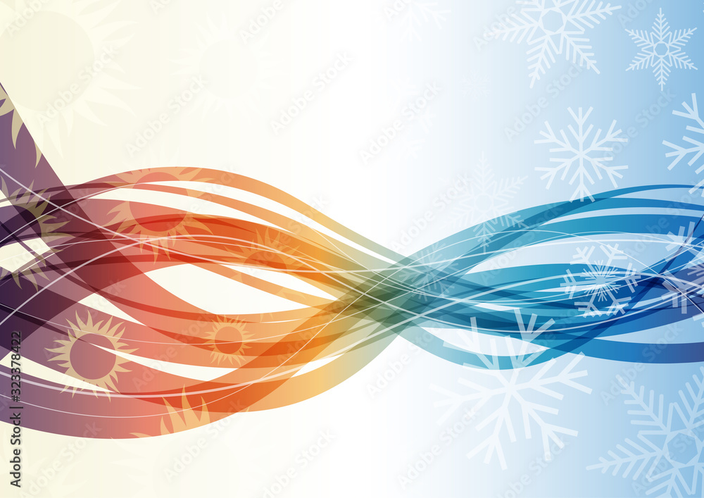 Vector abstract background domestic heating and cooling with waves and