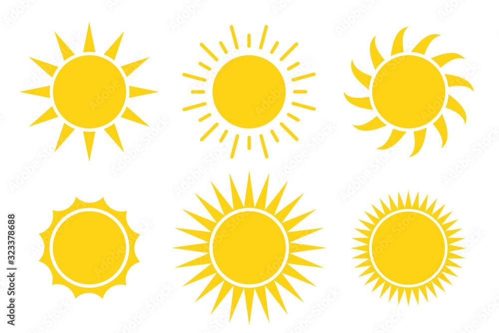 sun icon vector illustration isolated white background - obrazy, fototapety, plakaty 