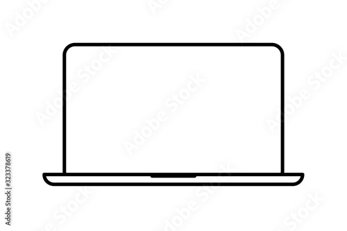 laptop icon isolated white background vector illustration