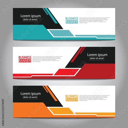 Vector abstract design web banner template. Web Design Elements - Header Design. Abstract geometric web banner template on grey background.Modern banner.
