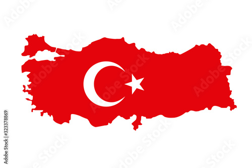 turkish map isolated concept white background vector