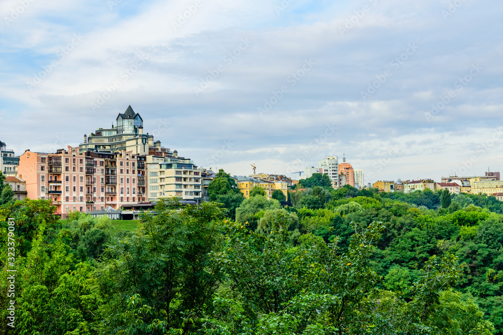 View on a residential buildings in Kiev, Ukraine. Cityscape
