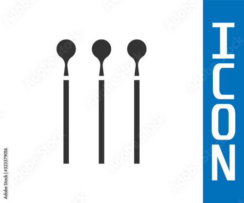 Grey Matches icon isolated on white background.  Vector Illustration