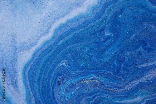 Natural Luxury. Phantom blue. Marbleized effect. Ancient oriental drawing technique. Marble texture. Acrylic painting- can be used as a trendy background for posters, cards, invitations.