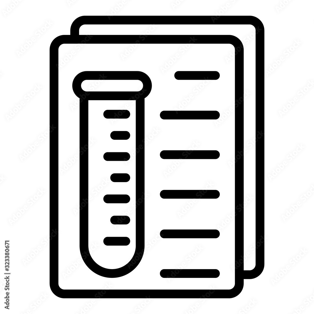 Test tube analyze icon. Outline test tube analyze vector icon for web design isolated on white background Test tube analyze icon. Outline test tube analyze vector icon for web design isolated on white background