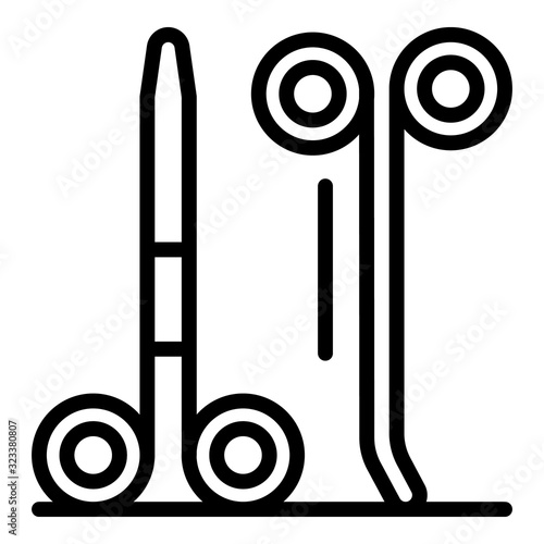 Gynecology forceps icon. Outline gynecology forceps vector icon for web design isolated on white background
