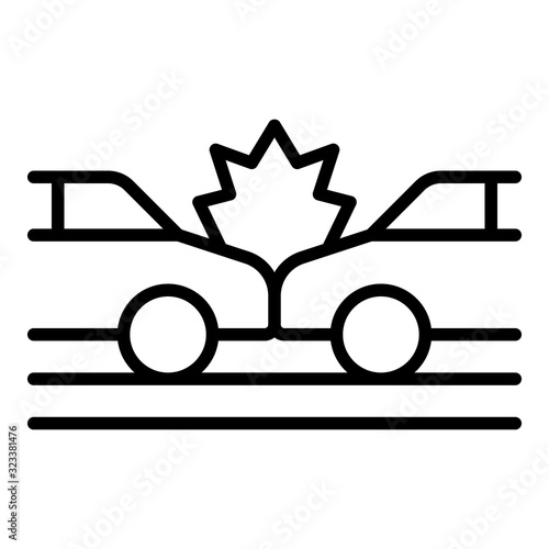 Car accident icon. Outline car accident vector icon for web design isolated on white background