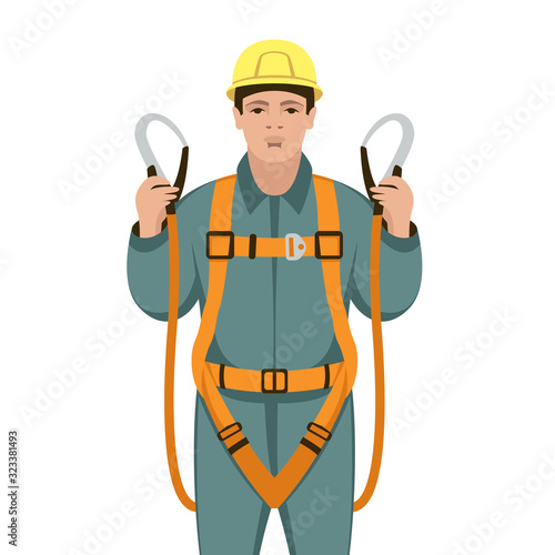 worker safety belts , vector illustration , flat style