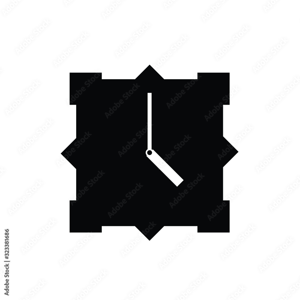 Clock icon, isolated. Flat design. Clock icon, isolated. Flat design.