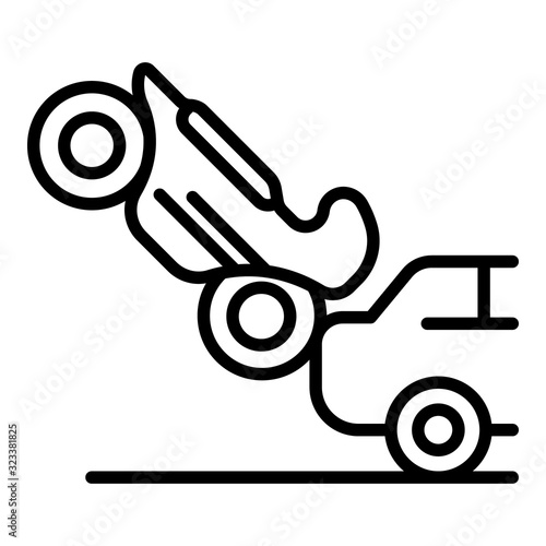 Motorbike car accident icon. Outline motorbike car accident vector icon for web design isolated on white background