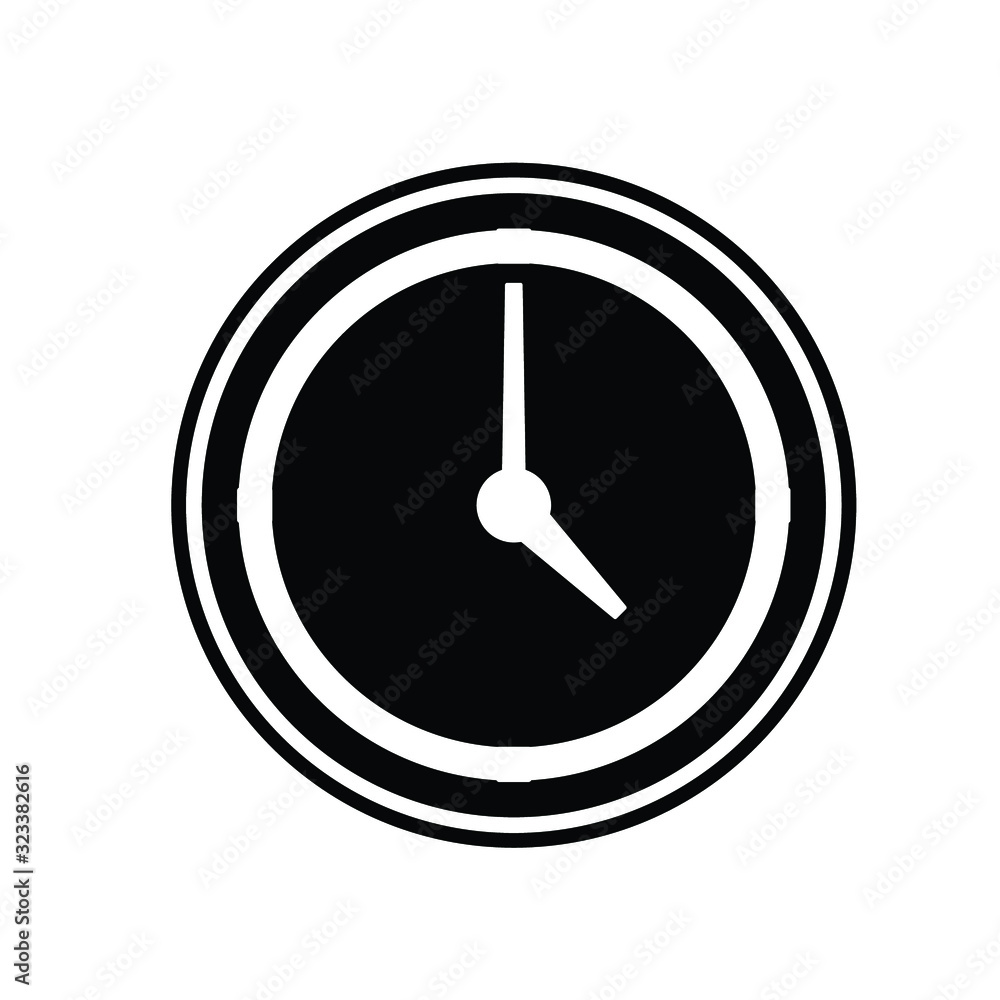 Clock icon, isolated. Flat design. Clock icon, isolated. Flat design.