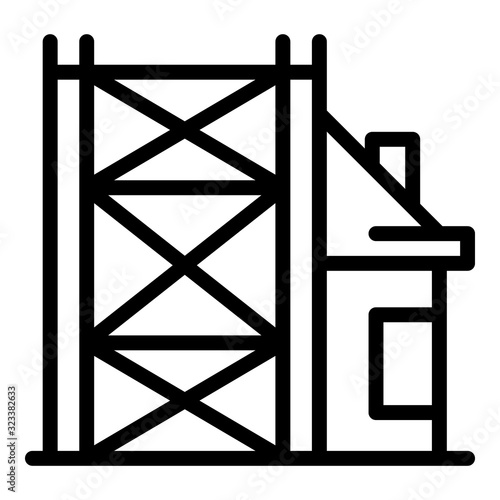 Building reconstruction icon. Outline building reconstruction vector icon for web design isolated on white background
