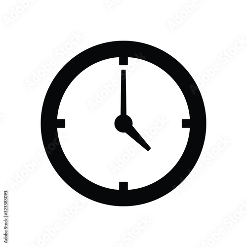 Clock icon, isolated. Flat design.