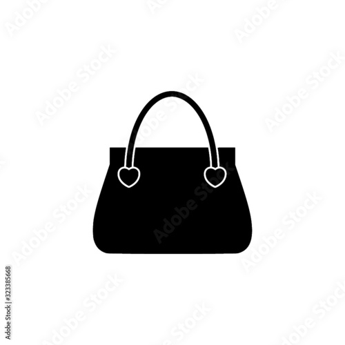 Handbag elegant icon on white background. Women handbag sign