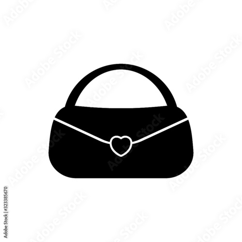 Handbag elegant icon on white background. Women handbag sign