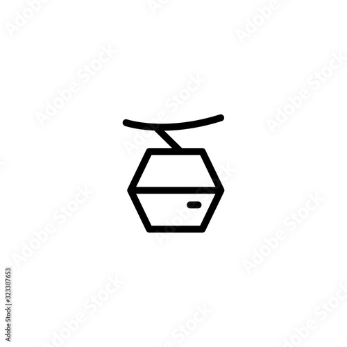 Funicular railway icon. Ski cable car. Cable Car Transportation Rope Way icon. - vector illustration