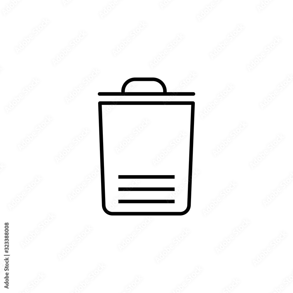 Trash can icon vector. Simple and filled trash bin sign. Icon trash