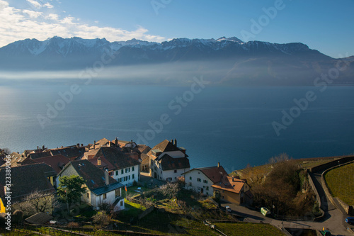 Genfer See in der Schweiz bei Saint Sarphorin