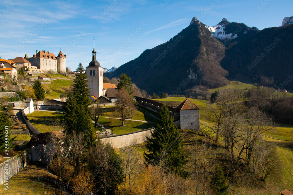 Gruyeres und sein Chateau in der Schweiz