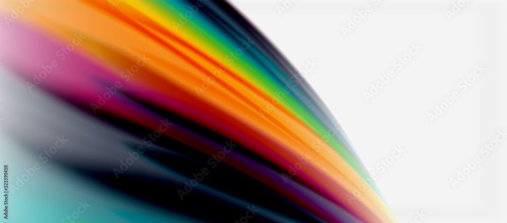 Wave lines abstract background, smooth silk design with rainbow style colors. Liquid fluid color waves. Vector Illustration Wave lines abstract background, smooth silk design with rainbow style colors. Liquid fluid color waves. Vector Illustration