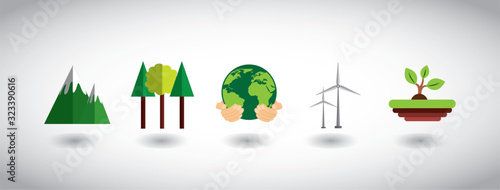 bundle of ecology set icons
