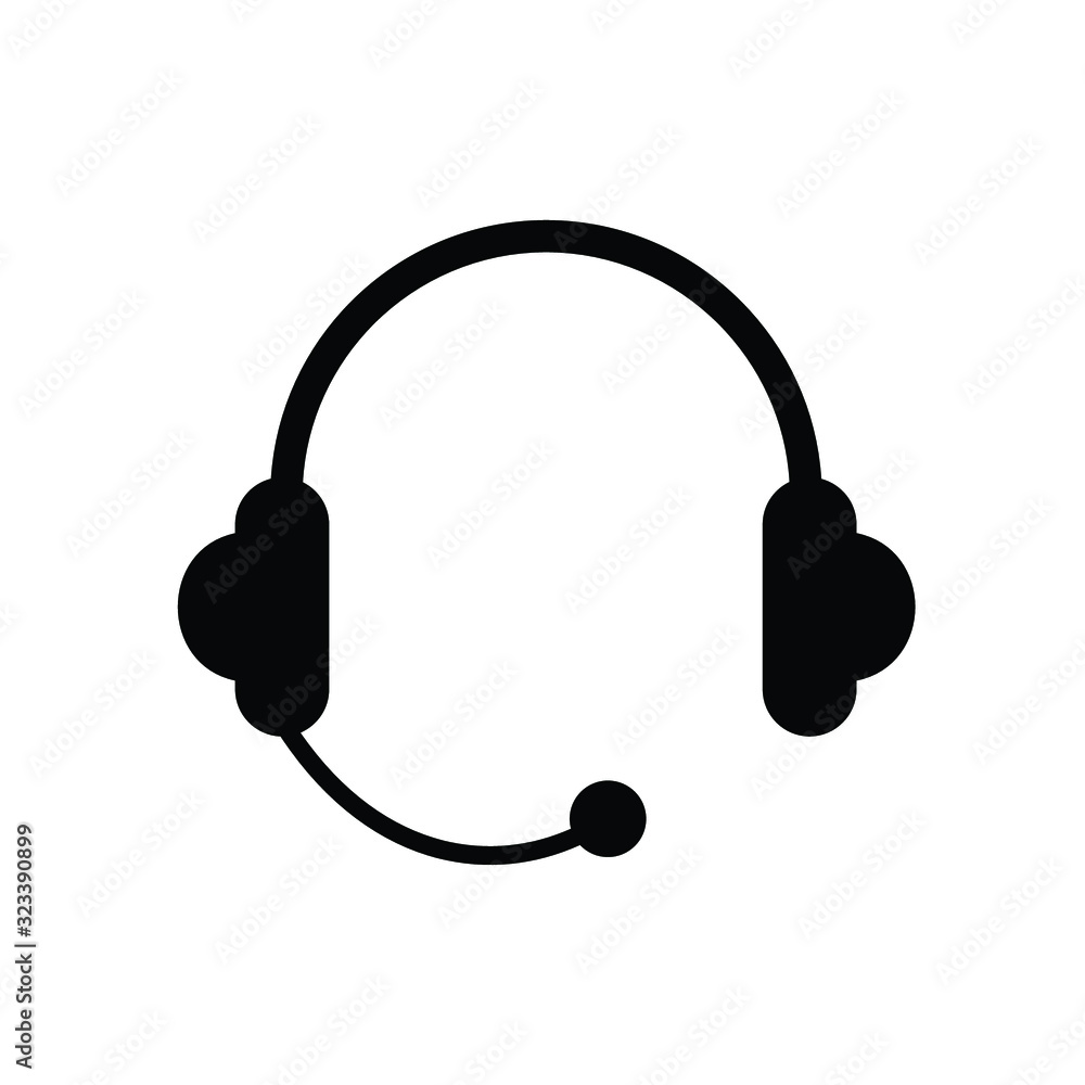 Customer Service and Headset icon isolated on white background Customer Service and Headset icon isolated on white background