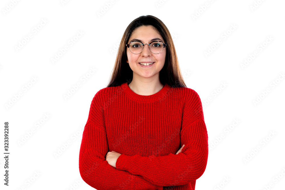Brunette girl with glasses Brunette girl with glasses