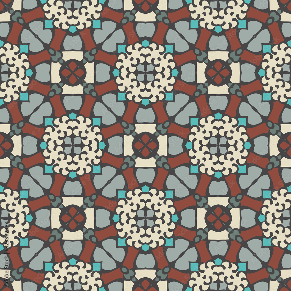 Creative color abstract geometric pattern in gray, brown and white, vector seamless, can be used for printing onto fabric, interior, design, textile, tiles, pillow. Creative color abstract geometric pattern in gray, brown and white, vector seamless, can be used for printing onto fabric, interior, design, textile, tiles, pillow.