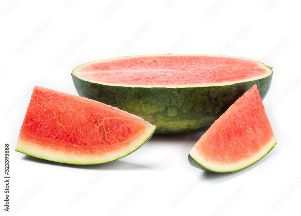 Fresh watermelon isolated on white background.