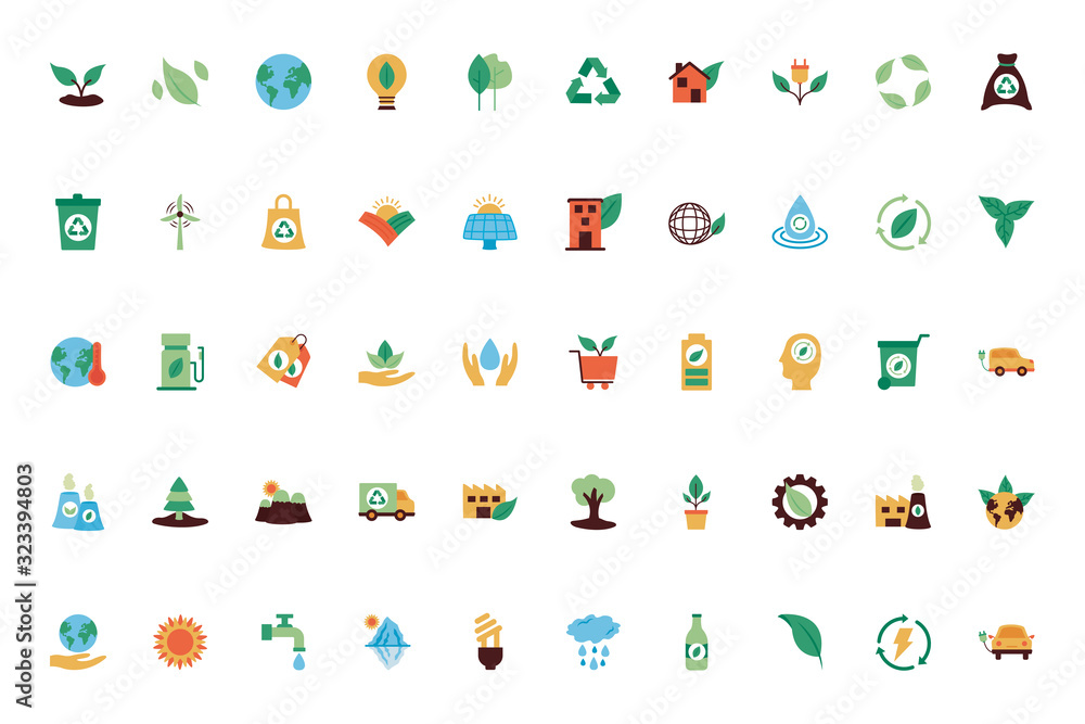 bundle of environment set icons bundle of environment set icons