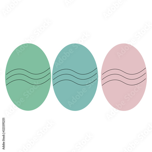 Easter eggs colorful isolated vector illustration