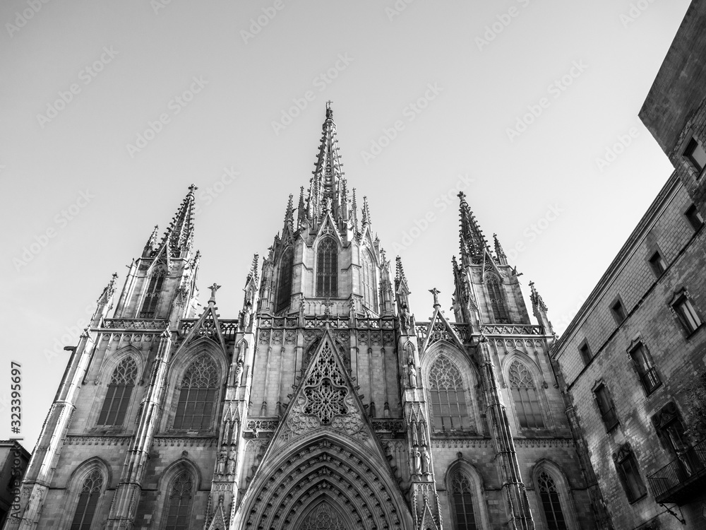 Barcelona Cathedral in Black and White