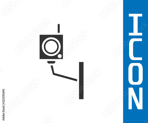 Grey Security camera icon isolated on white background. Vector Illustration