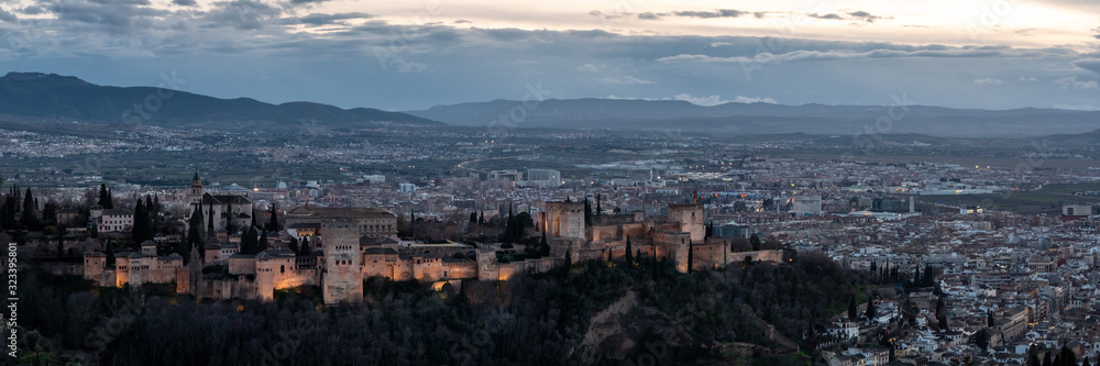 Alhambra at Sunset in Granada