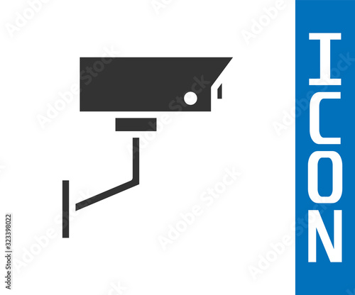 Grey Security camera icon isolated on white background. Vector Illustration
