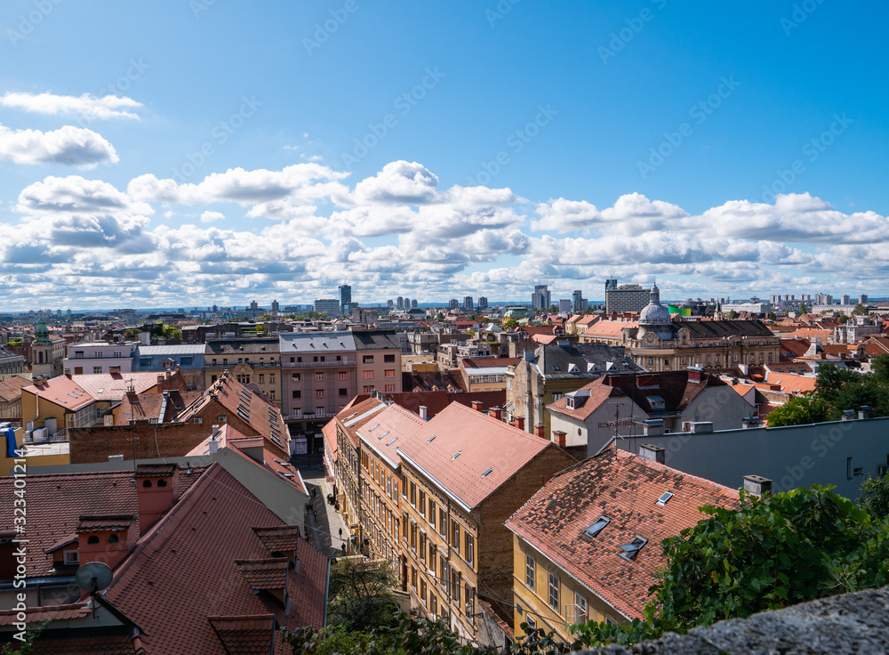 Zagreb cityscape view from the old town, Croatia