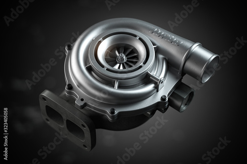 Fotografie Car turbocharger on black background