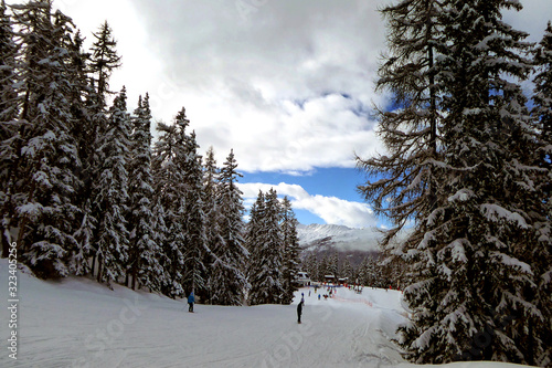 Les Arcs Arc 1800 Paradiski Ski Area Savoie French Alps France © Andy Evans Photos