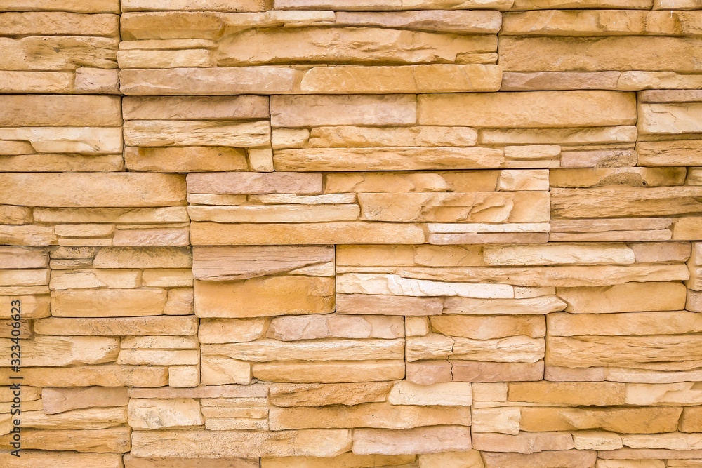 Flat wall of decorative brown stone Flat wall of decorative brown stone
