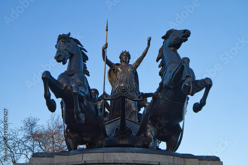 Statue de la Reine Boudica, pont de Westminster à Londres, Angleterre, Europe.