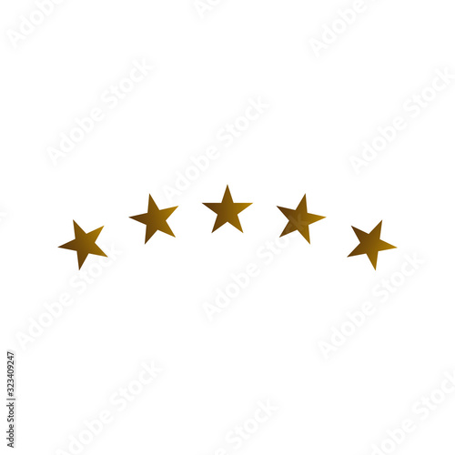 Gold Star flat icon, star rate, ranking, review star one to five stars curve isolated on white background stock illustration