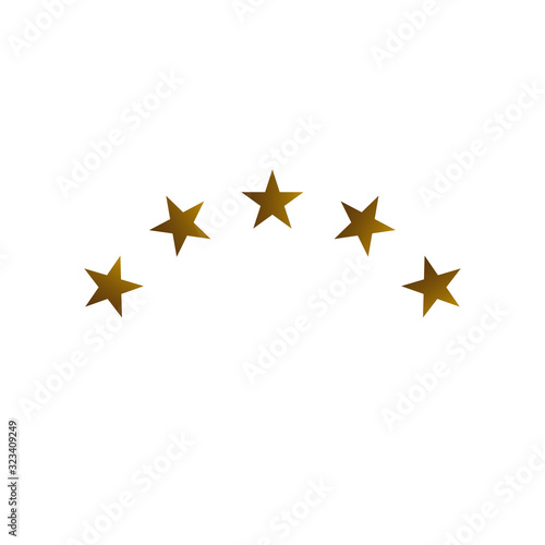 Gold Star flat icon, star rate, ranking, review star one to five stars curve isolated on white background stock illustration